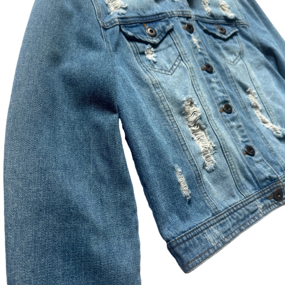 Highway Jeans Grunge Distressed Denim Jacket - Picture 2 of 5